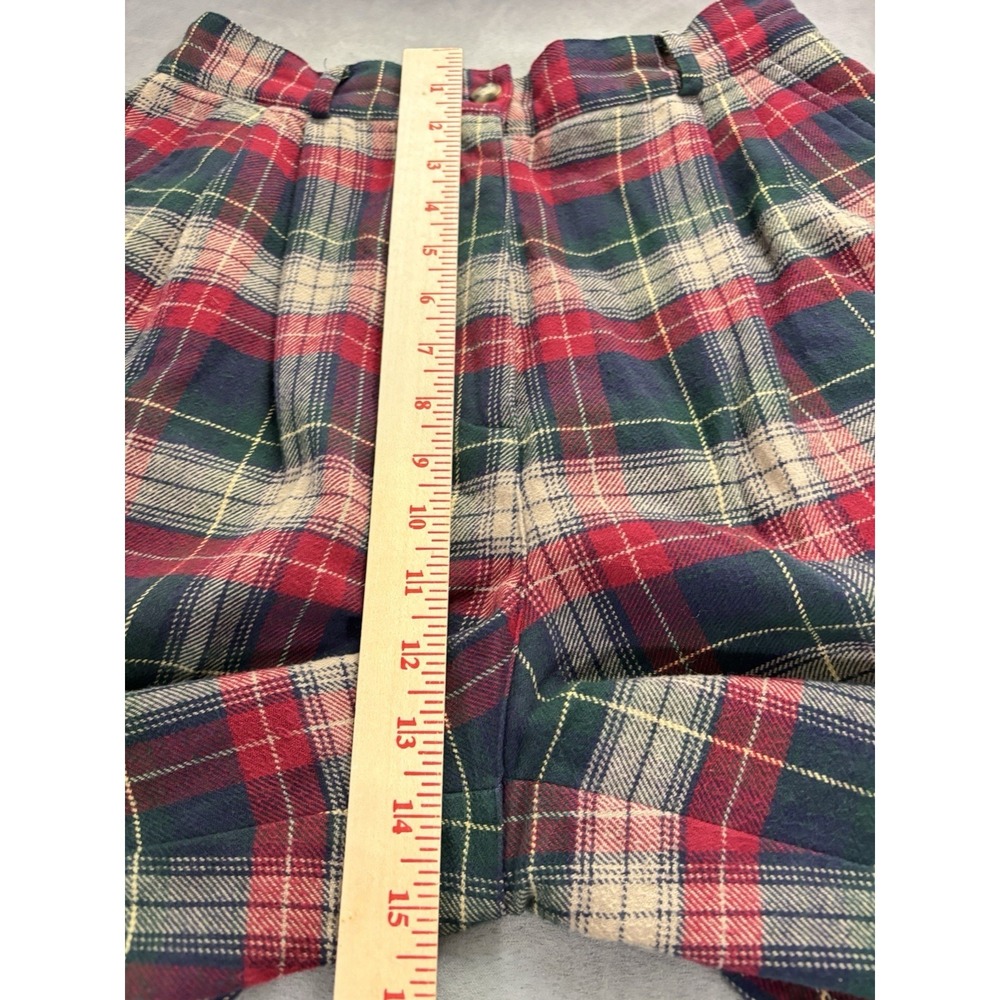 Vintage Talbots Plaid Pleated Bermuda Shorts 10 Twee Preppy High Waist Academia - Picture 4 of 10